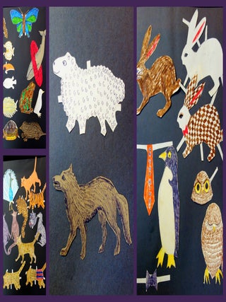 Item #1240110 A collection of mixed media anthropomorphic tongue-in-cheek animal paper dolls with...