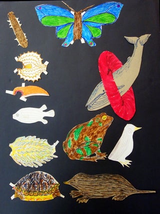 A collection of mixed media anthropomorphic tongue-in-cheek animal paper dolls with additional costumes created by Otis Kidwell Burger, Fantasy and Science Fiction Writer, c1970.