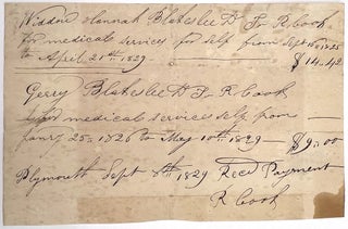 Item #1808903 Plymouth, Massachusetts Manuscript Bill for Medical Services c.1829