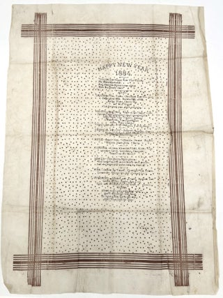 Item #20000207 "Happy New Year 1884" -- Souvenir Menu Printed on Tissue