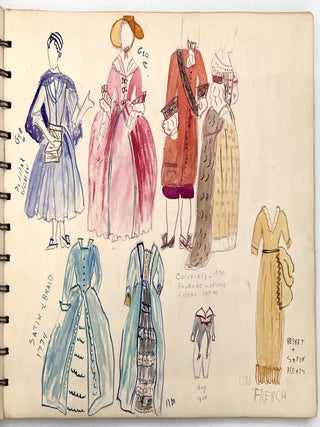 "Costumes" -- Fashion Student Sketchbook with Original Artwork and Designs