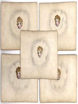 Handmade 19th Cent. French Card Game with Elegant Original Gouache Artwork -- "Memory" or "Keep Your Temper"