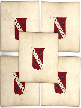Handmade 19th Cent. French Card Game with Elegant Original Gouache Artwork -- "Memory" or "Keep Your Temper"