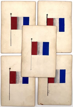 Handmade 19th Cent. French Card Game with Elegant Original Gouache Artwork -- "Memory" or "Keep Your Temper"