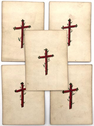 Handmade 19th Cent. French Card Game with Elegant Original Gouache Artwork -- "Memory" or "Keep Your Temper"