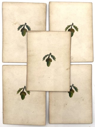 Handmade 19th Cent. French Card Game with Elegant Original Gouache Artwork -- "Memory" or "Keep Your Temper"