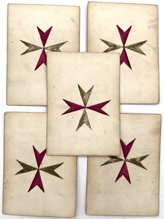 Handmade 19th Cent. French Card Game with Elegant Original Gouache Artwork -- "Memory" or "Keep Your Temper"