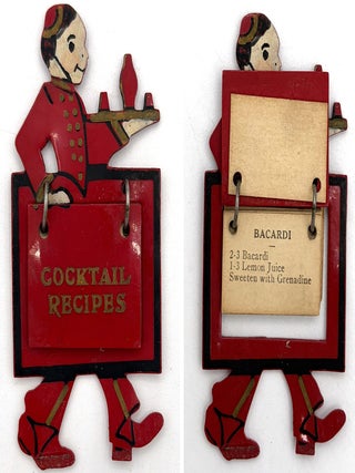 Item #20000883 Novelty Figural Celluloid Bellhop Cocktail Recipe Booklet