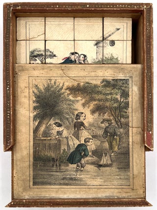 Early Victorian Block Puzzle Depicting Pastoral Childhood Scenes