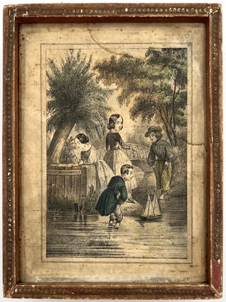 Early Victorian Block Puzzle Depicting Pastoral Childhood Scenes
