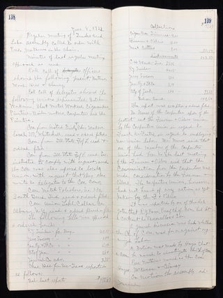 1920s Book of Manuscript Minutes Kept by "Trade and Labor Assembly" in Illinois -- Includes Important Historical Information about Trades, Labor, Unions, etc.