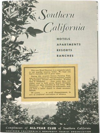 The All-Year Club of Southern California writes to "Victory Vacationist" - Introduction and Brochure