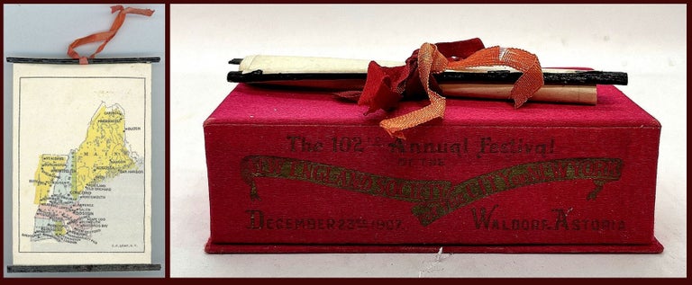 Item #20016553 Banquet Favor Box for The 102nd Annual Festival of the New England Society of the City of New York - with Scroll Map of New England at top