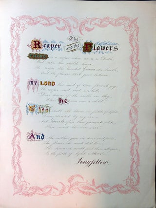 Artistic Penmanship - Master Richard Clarke - Burnham School -Poetry with Illuminated Letters