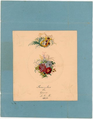 Item #20126432 Watercolor & Razor Cut Work with Harp and Floral Array - Remember the Giver L.C....