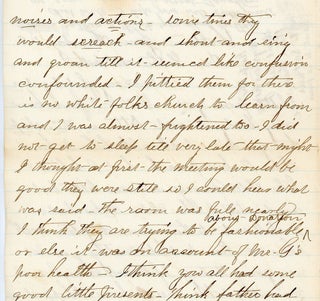 A Pair of Letters from Emily to her Family discussing her trip to Yorktown, particularly her experience at a "Colored Meeting"