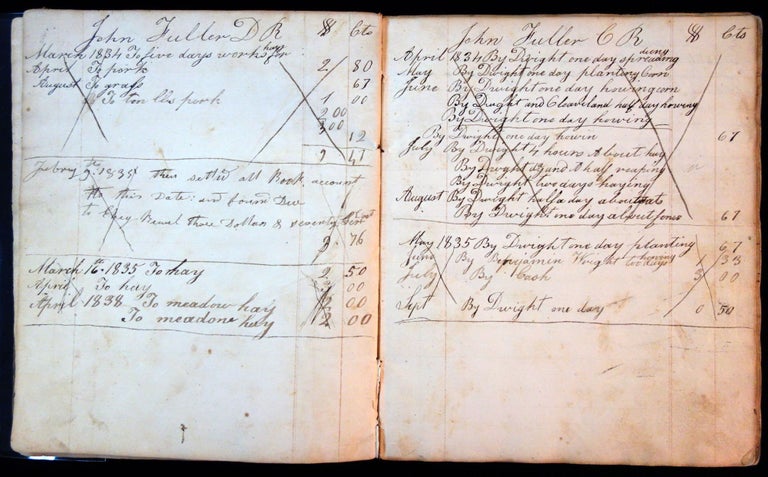 Item #201281302 Chauncey Buell's Book - Ludlow Massachusetts, 1834 -1841