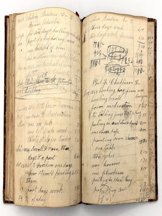 19th cent. Account Book of Cabinet Maker Hiram Johnston of Hollis, Maine