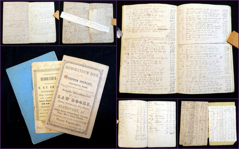 Item #20128257 A Collection of Three Farming Ledgers belong to Lewis Wetherbee of Ashby, MA. Lewis Wetherbee.