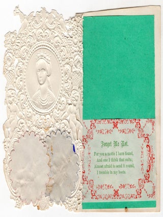 Elegant 16mo Valentine with Pictorial Lace Paper Depicting Queen Victoria