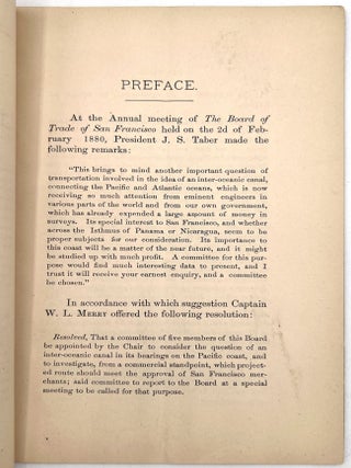 The Board of Trade of San Francisco Report of Special Committee on Inter-Oceanic Canal