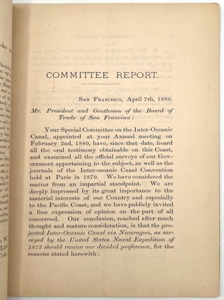 The Board of Trade of San Francisco Report of Special Committee on Inter-Oceanic Canal