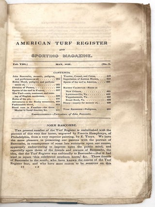 American Turf Register and Sporting Magazine, Vol. VIII, No. 9