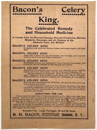 Item #20128487 "Bacon's Celery King" -- Flyer for Patent Medicine by B.H. Bacon