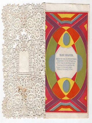 Elaborate and Bright 12mo Valentine with Lace Paper, Embossed Victorian Scrap