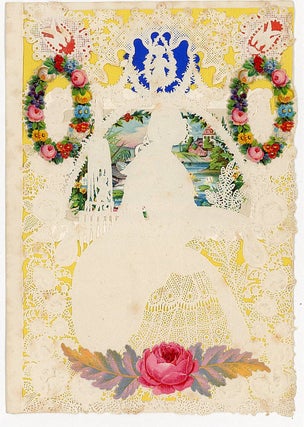 Item #20128663 Octavo - Elaborate Lace Paper Elegant Woman holding a Hand Fan in a Garden
