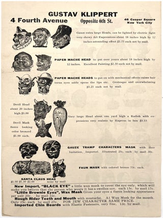 Item #20128777 1910s Theater and Costume Masks -- Advertising Handbill