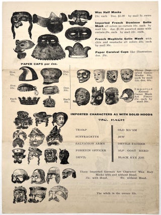1910s Theater and Costume Masks -- Advertising Handbill
