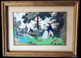 Item #20129456 A Cutwork Depicting Sea Captain, Young Woman and Soldier and more c1850s