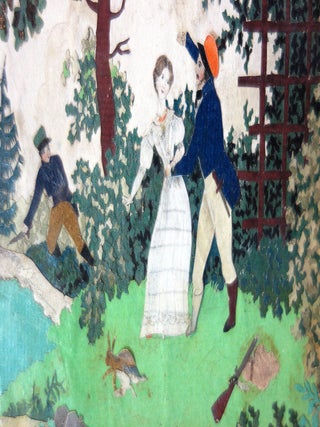A Cutwork Depicting Sea Captain, Young Woman and Soldier and more c1850s