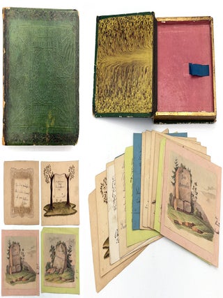 Item #20135729 c.1840 German Friendship Album with Fine Original Artwork, Hidden Compartment