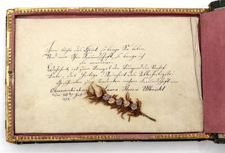 c.1840 German Friendship Album with Fine Original Artwork, Hidden Compartment