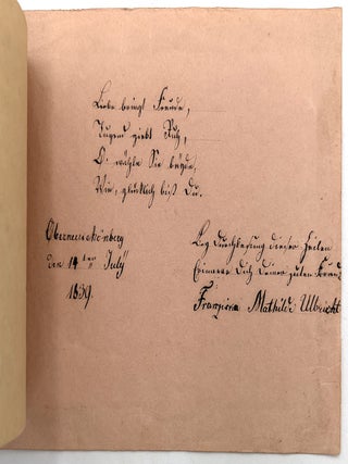 c.1840 German Friendship Album with Fine Original Artwork, Hidden Compartment