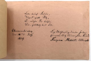 c.1840 German Friendship Album with Fine Original Artwork, Hidden Compartment