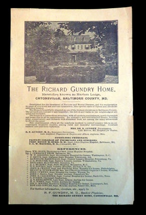 Item #20200155 The Richard Gundry Home, A Circular. M. D. R. F. Gundry