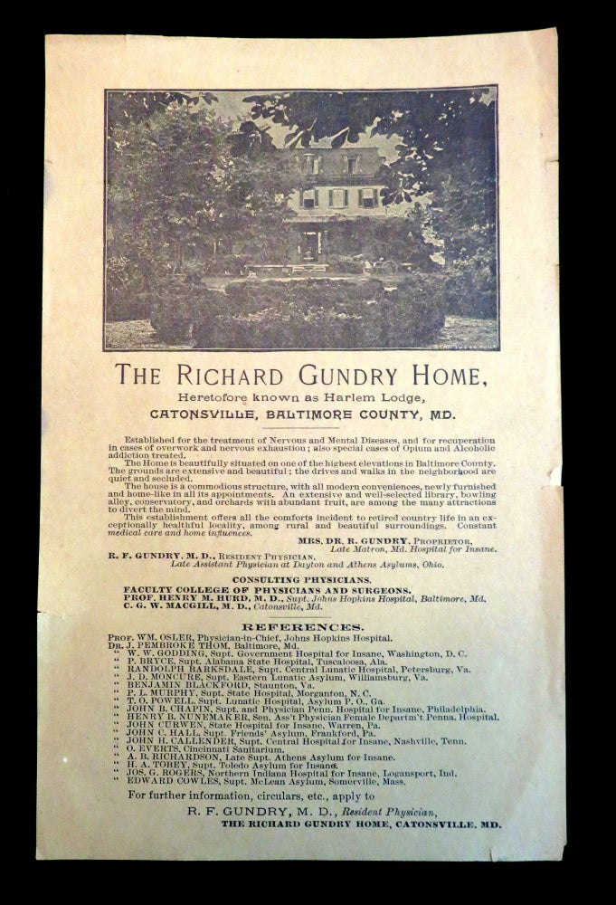 Item #20200155 The Richard Gundry Home, A Circular. M. D. R. F. Gundry.