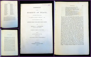 Item #20200178 Address of the Subject of Peace, Delivered at the Odeon, On Sabbath Evening,...