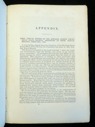Address of the Subject of Peace, Delivered at the Odeon, On Sabbath Evening, February 7, 1836. On the Anniversary of the Bowdoin Street Young Men's Peace Society