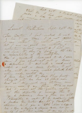 Item #20200347 A Letter between Two Doctors about working together at a Sanitarium and the Use of...