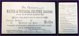Item #20200458 Promotional Card for Dr. Gluck's Water & Physical Culture Institute and Gymnasium
