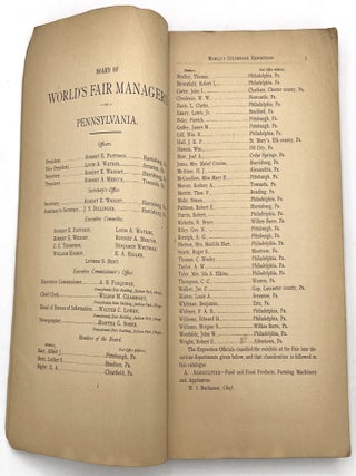 Catalogue of the Exhibits of the State of Pennsylvania and of Pennsylvanians at the World's Columbian Exposition