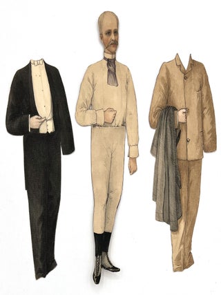 Item #202008276 A fine hand drawn and watercolor Victorian Gentleman Paper Doll with 2 Costumes