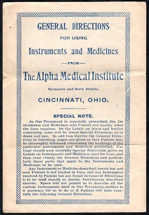 Item #20200905 General Instructions for Using Instruments and Medicines from the Alpha Medical...