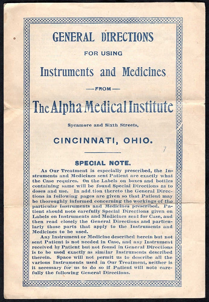 Item #20200905 General Instructions for Using Instruments and Medicines from the Alpha Medical Institute