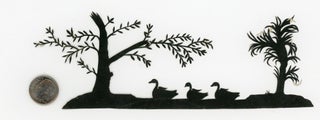 Item #210000663 Delicate miniature cutwork - Swans in Nature
