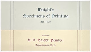 Item #21000231 Haight's Specimens of Printing for 1892